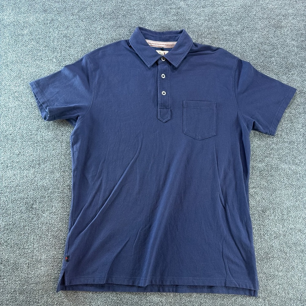 Relwen Mens Navy Blue Pique Knit Short Sleeve Polo Summer Golf Wedding Office